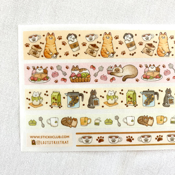 Cat Cafe Treats Washi Tape Sheet