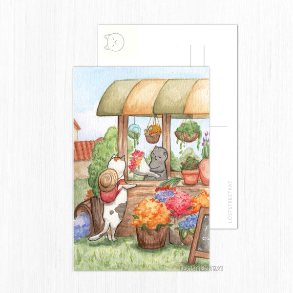 Flower Cart Postcard - loststreetkat