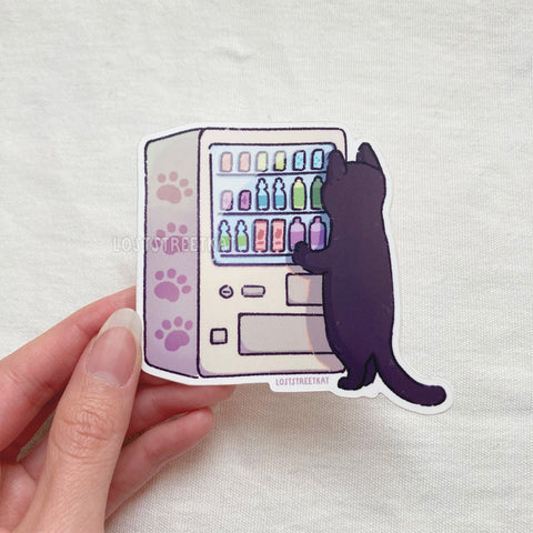 Vending Machine Cat Vinyl Sticker
