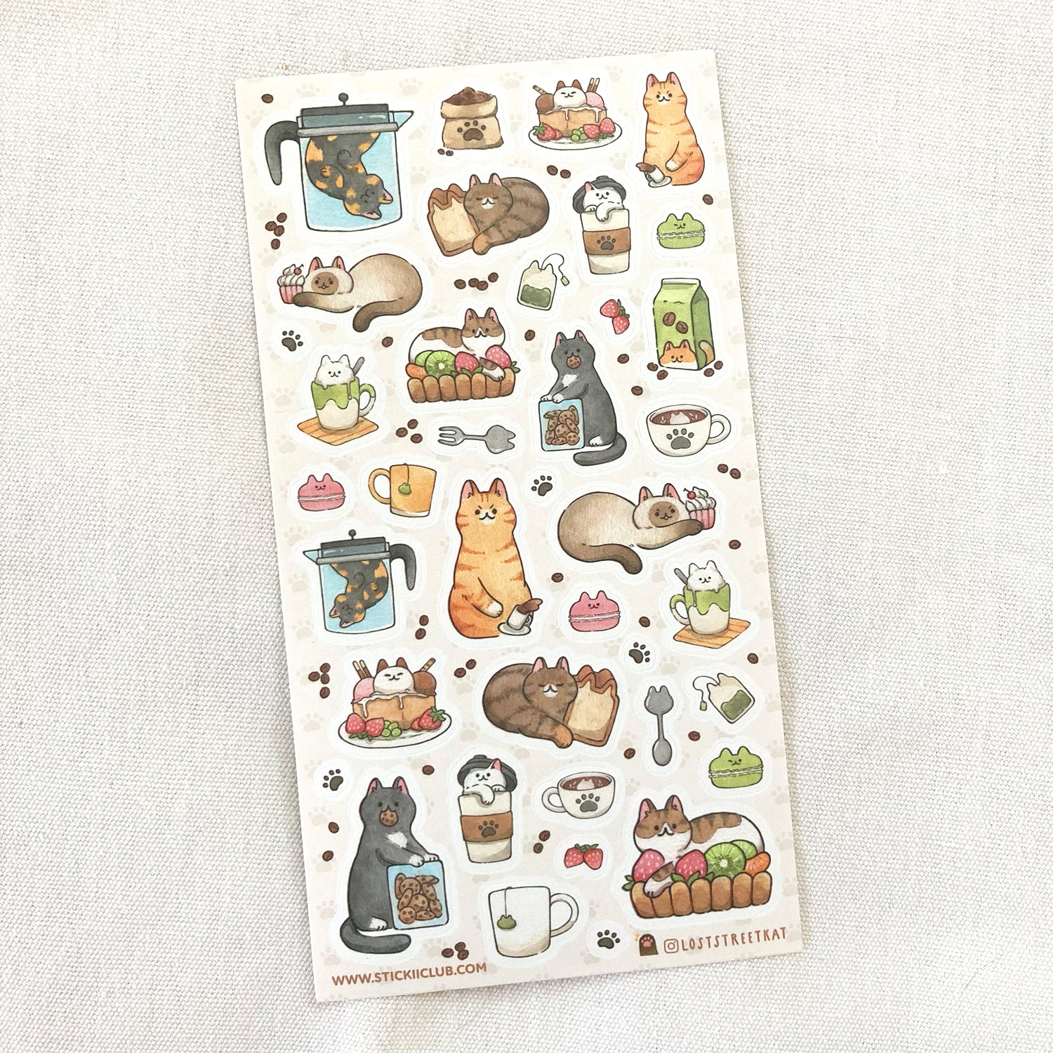 Cat Cafe Treats Sticker Sheet