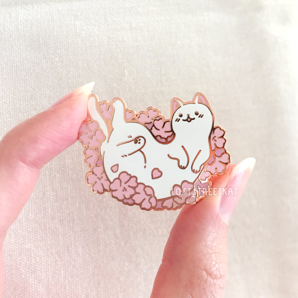 Sakura Kitty Enamel Pin - loststreetkat