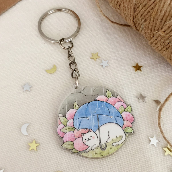 Umbrella Cat Keychain - loststreetkat