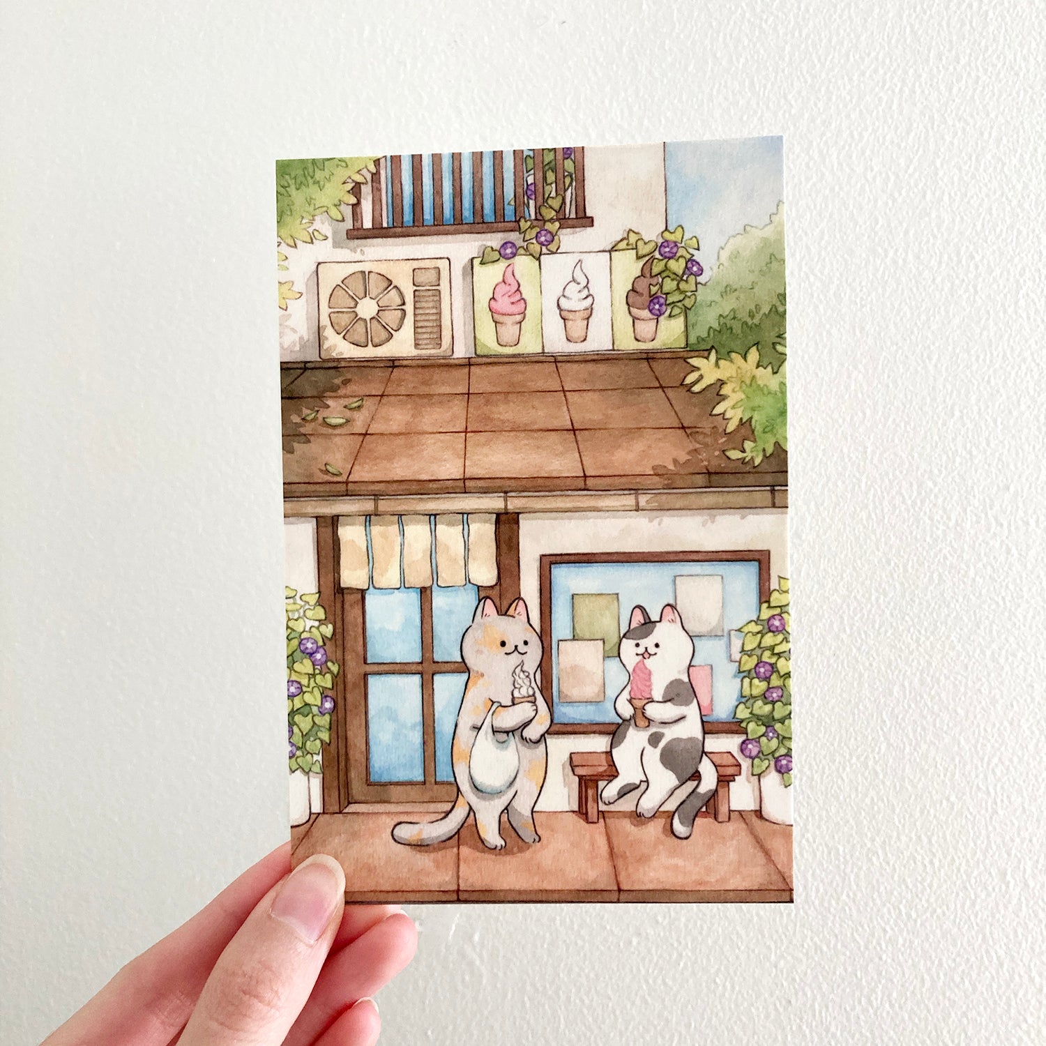 Ice Cream Cats Postcard