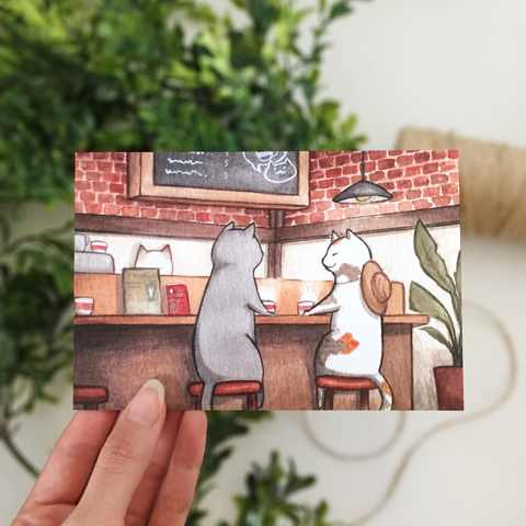 Coffee Date Postcard - loststreetkat