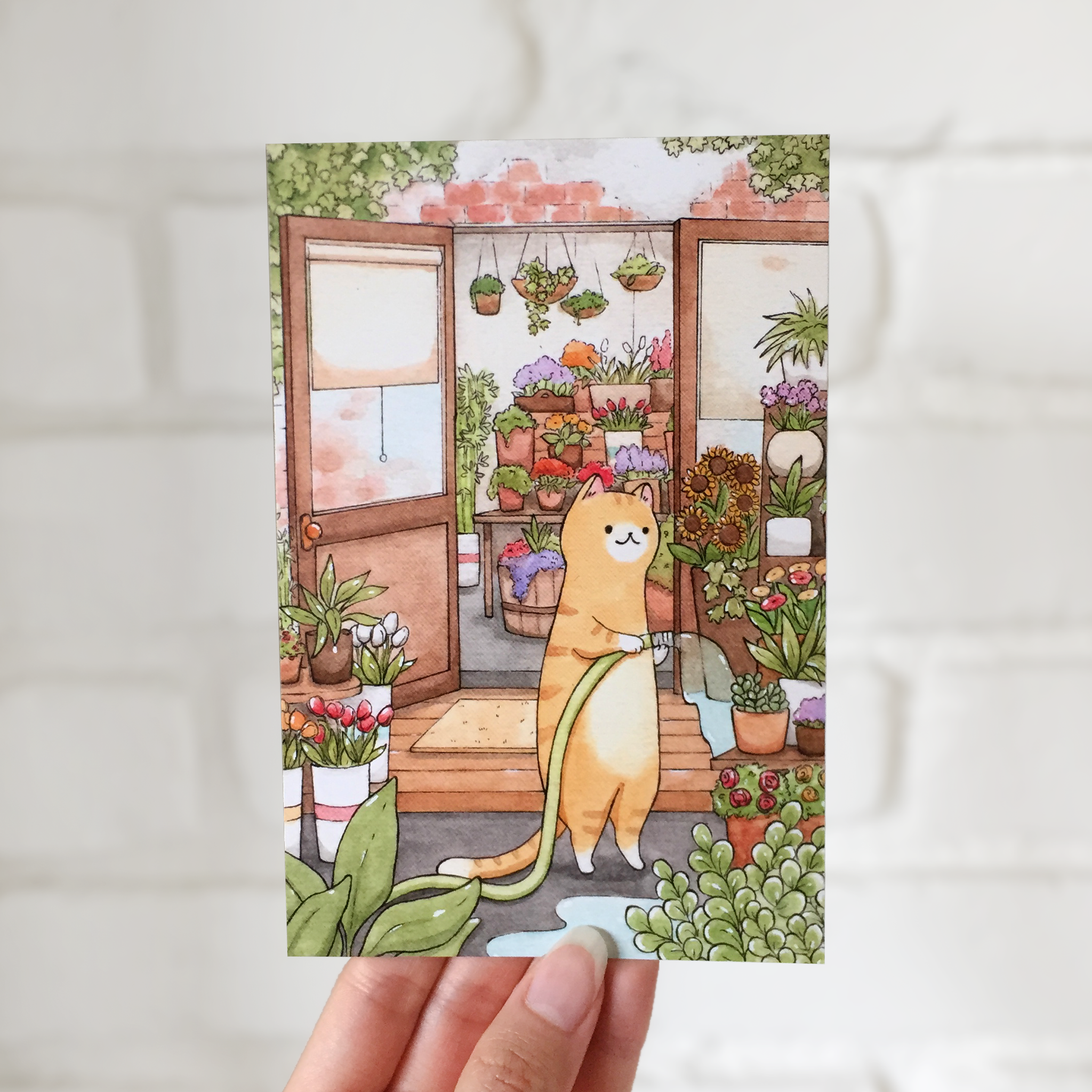 Gardening Kitty Postcard - loststreetkat
